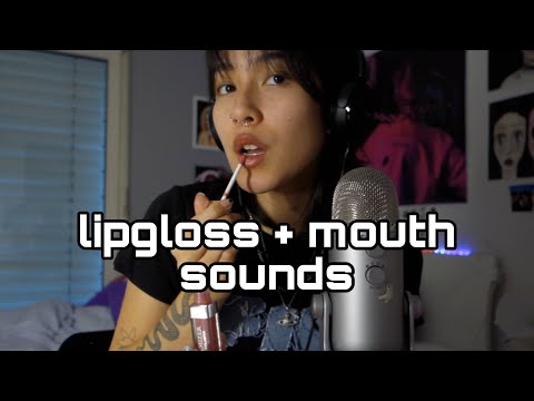 (ASMR) wet + dry mouth sounds with lipgloss! ☆