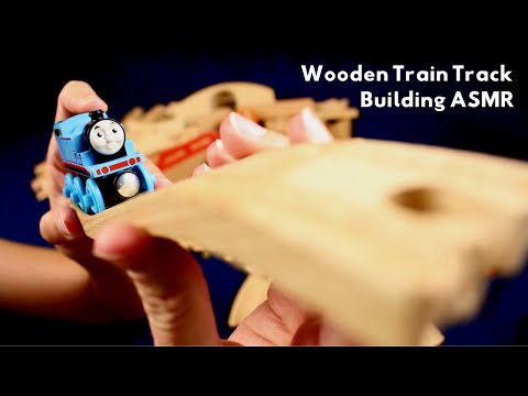 Wooden Train Track Building ASMR | Wood Sounds