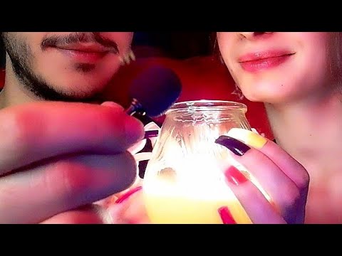 ASMR W/ My Friend (Mouth Sounds, Tapping, Hand Movements, Brushing)
