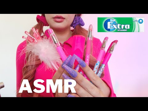ASMR drawing on your face & chewing extra gum