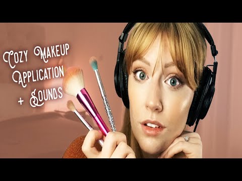 ❤️💄ASMR Cozy Makeup Application + Tapping, Brushing, Water Sounds, and More