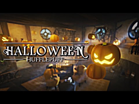 Halloween at Hogwarts 🎃 Hufflepuff House Edition ◈ Thunderstorm Ambience + Fireplace & Soft Music