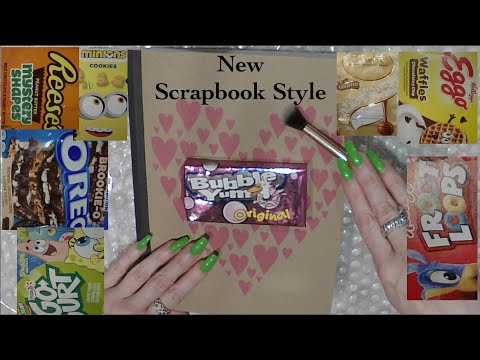 ASMR Intense Gum Chewing Ramble | Going Through Empties | New Scrapbook Style | Whispered, Tracing