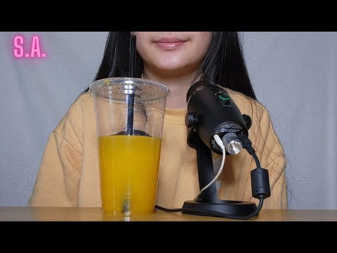 || ASMR || Orange Juice Drinking Sounds (NOTALKING) Part 2