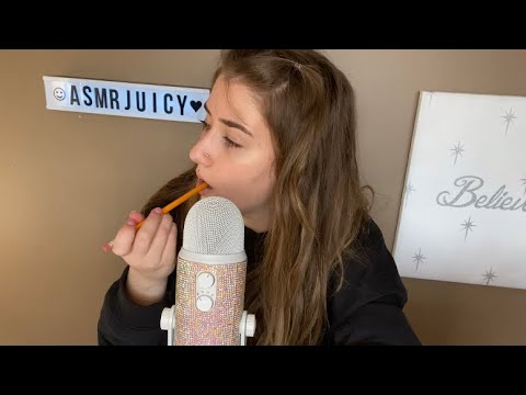 [asmr] Eating a pencil 🤭🤭 and mouth sounds