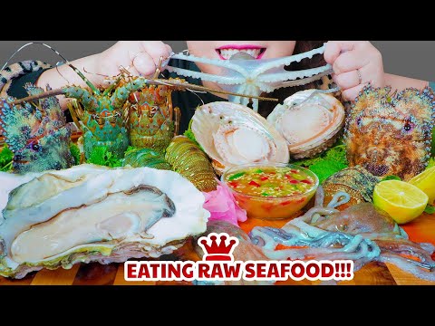 ASMR MOST POPULAR RAW SEAFOOD PART 09 OCTOPUS LOBSTER ABALONE OYSTER EATING SOUND | LINH-ASMR