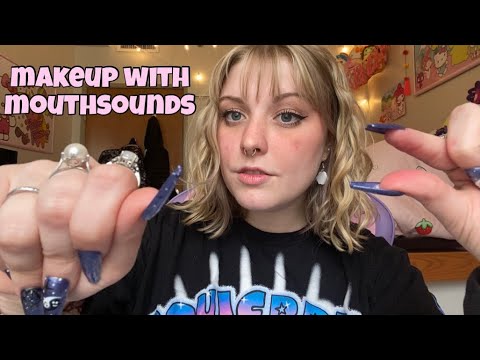 ASMR doing your propless makeup and applying with mouth sounds + nail sounds💄✨💅🏻