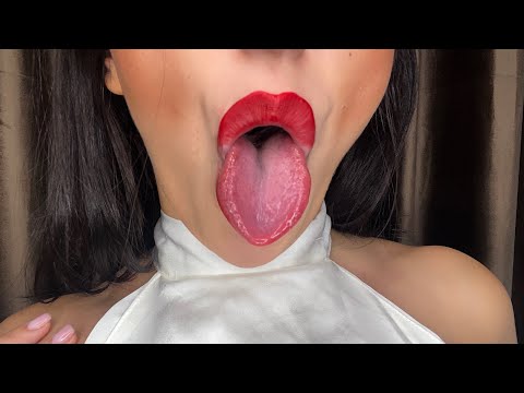 Asmr | Red lips spit painting and lens licking | best asmr triggers