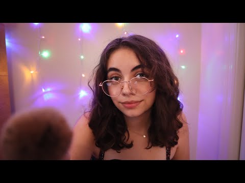 ASMR | Doing your makeup in class ~ close up whispers, tapping, clicking, personal attention ✨📚