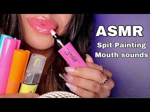 ASMR~ Intense Spit Painting w/ School Supplies (Mouth Sounds & Whispering)