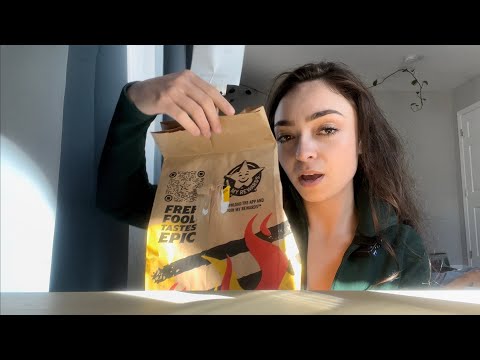 ASMR Carls Junior Famous Star Burger Satisfying Crunchy Eating Sounds for Deep Sleep
