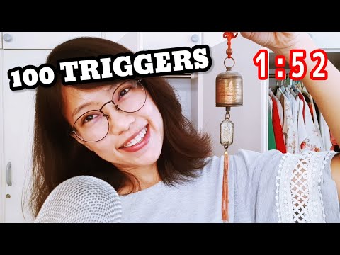 100 TRIGGERS IN 1:52 MINUTES ASMR CHALLENGE / Fast Triggers ASMR