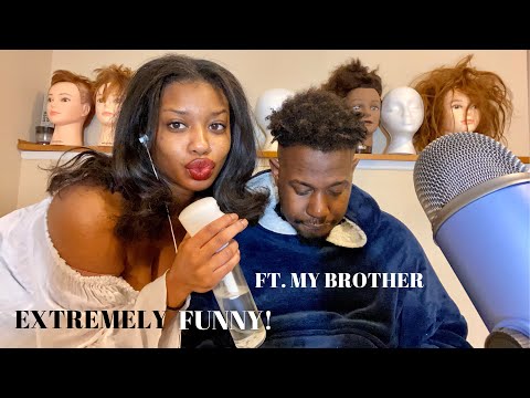 ASMR Roleplay Worst Reviewed Hairstylist/Hair Salon+ Gum Chewing| Soft Spoken ft My Brother