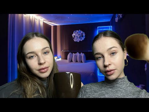 ASMR My Russian Twin & I Take Care Of You | Asking You Questions, Scalp Massage & Face Tracing