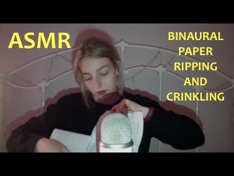 ASMR Binaural Paper Ripping and Crinkling (plus exciting update !!)