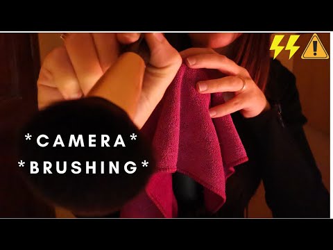 ASMR - FAST and AGGRESSIVE FACE BRUSHING | up close camera brushing | TINGLY whispering