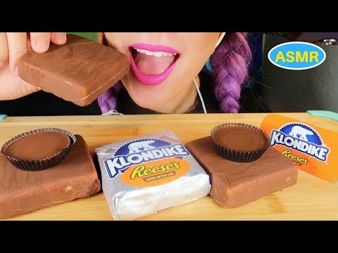 ASMR 초콜렛 땅콩버터 아이스크림 먹방| KLONDIKE Reese’s ICE CREAM BARアイスクリーム |CURIE. ASMR