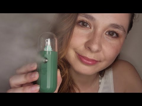 asmr pampering you with water sounds (fountain sounds, spray bottle haircut, water globes facial)
