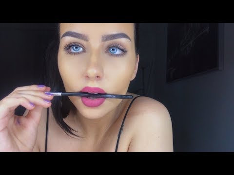 ASMR UP CLOSE CHEWING ON A PLASTIC BRUSH