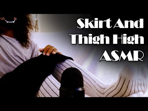Skirt/Thigh High Fabric Rubbing/Scratching ASMR (No Talking)