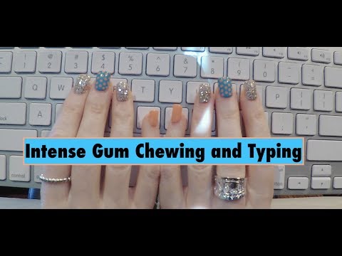 ASMR Intense Gum Chewing and Typing Sounds For Sleep.  No Talking.