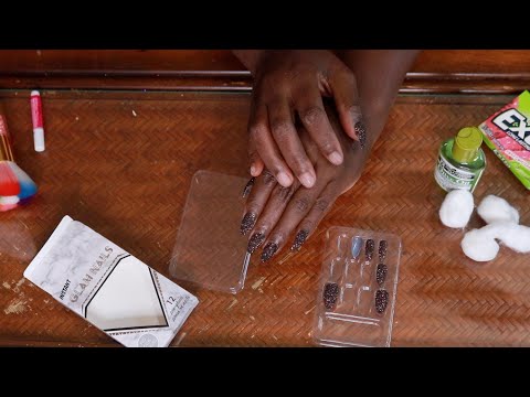 Instant NO GLUE Needed Nails ASMR Chewing Gum Sounds