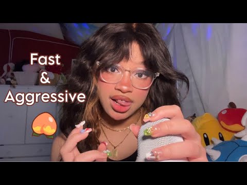 ASMR 🍑 Fast and Aggressive Mouth Sounds, Hand Sounds, Tapping & Whispering​⁠ ​⁠​⁠