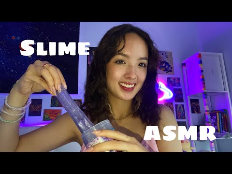 ASMR | SLIME HAUL!!! + hand sounds, mouth sounds, rambling, and a makeup application 🤍🤍🤍