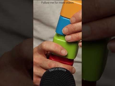 ASMR Unstacking Coloured Hard Rubber Building Blocks #short