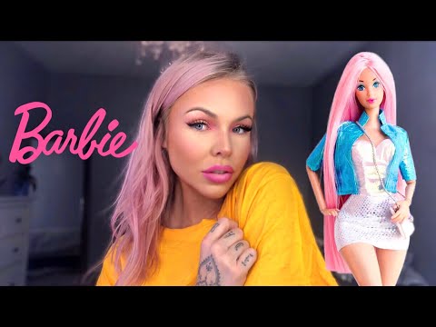 ASMR BARBIE MAKEUP TUTORIAL /TRANSFORMATION  WITH KYLIE COSMETICS (Close Whisper, Tapping On Makeup)