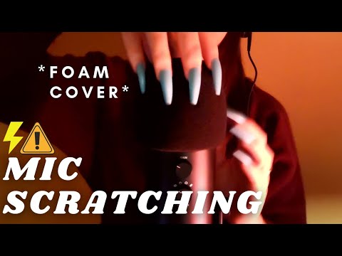 ASMR - FAST INTENSE MIC SCRATCHING with FOAM cover 🎤⚡️🤤