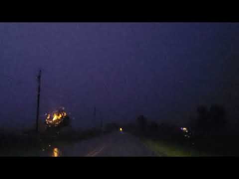 Tornado Alley Storm at Midnight in a Car