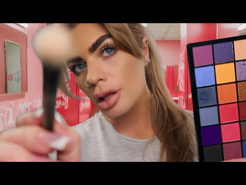 ASMR bestie does your makeup in the school bathroom 💄 (layered sounds roleplay)