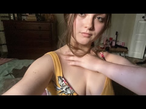 collarbone tapping 🦴 & chill ramble ASMR repeating words, close up
