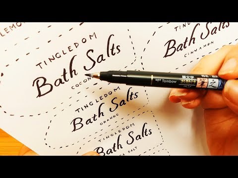 Writing the Tags for Bath Salts in Beautiful Calligraphy ASMR Role Play