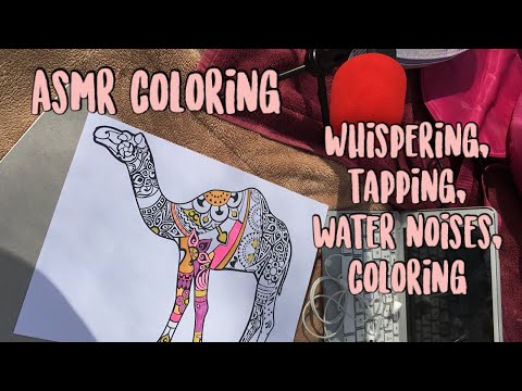 ASMR Stress Relief Coloring in the Woods (whispering, tapping, pens)