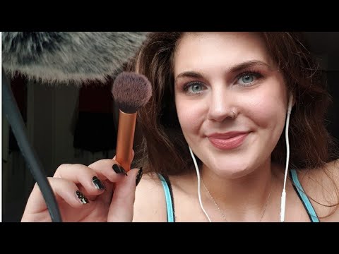 ASMR // Slow & Gentle Mic Brushing To Relax You ♡ Face Touching & Hand Movements 💕