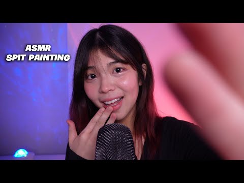 ASMR Spit Painting! wet mouth sounds with triggers