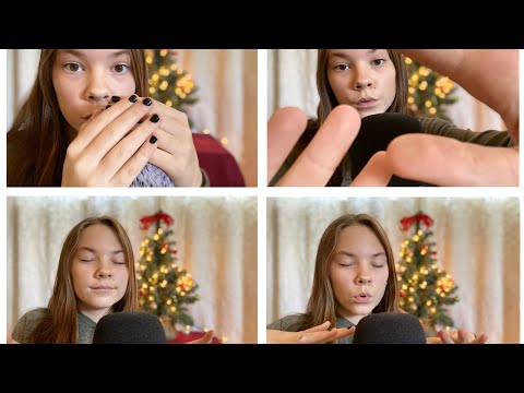 (James custom video)-mouth sounds + breathing + rubbing fluffy cover + more~Tiple ASMR