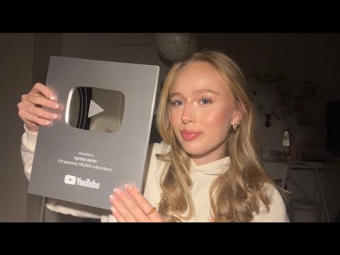 ASMR LIVE unboxing my 100k play button !! ˚⋆˚⊹
