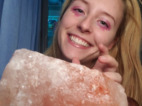 Beautiful Rock Salt Lamp Tapping and Rubbing For Positive Vibes ASMR ~ FC(ASMR)