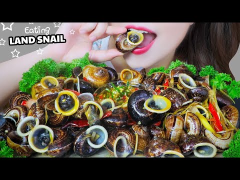 ASMR COOKING EATING LAND SNAILS STIR FRIED WITH BUTER X LEMONGRASS EXOTIC FOOD | LINH-ASMR