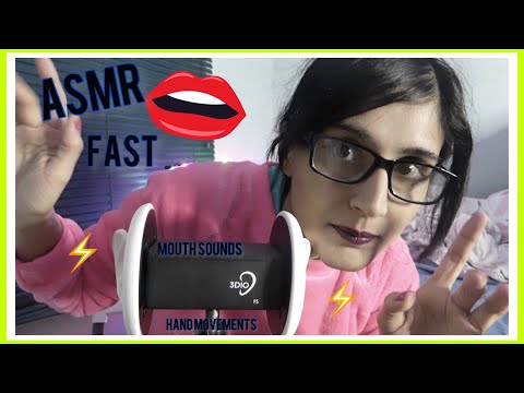 ASMR Fast and Aggressive⚡️ Mouth Sounds and Hand Movements (3DIO) ⚡️