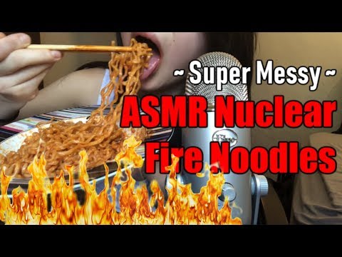 [ASMR] Eating Nuclear Fire Noodles || ⚠️Very Slurpy & Loud Chewing Sounds ⚠️