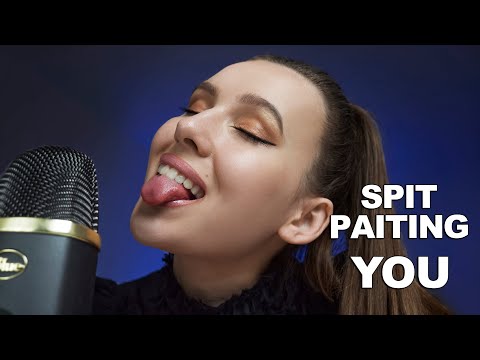ASMR Aggressive spit painting and wet mouth sounds #asmr #mouthsounds