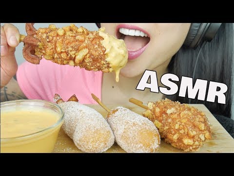 ASMR MOZZARELLA CHEESY CORNDOGS (EATING SOUNDS) | SAS-ASMR