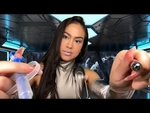 ASMR Cranial Nerve Exam + Injections | Medical Doctor Roleplay in SPACE | Soft Gum Chewing | Layered