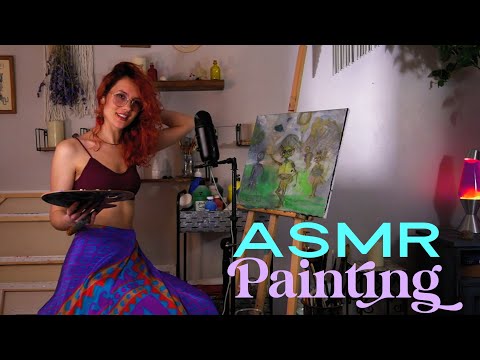 Painting Whimsical Creatures with A Pallet Knife Soft Spoken ASMR