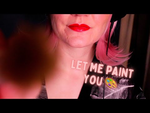 Painting Your Face (face touching, brush sounds) | ASMR Nordic Mistress