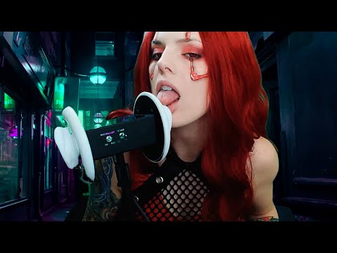 ASMR Cyberpunk Vampire Ear Licking | Ear to Ear | 3 Dio